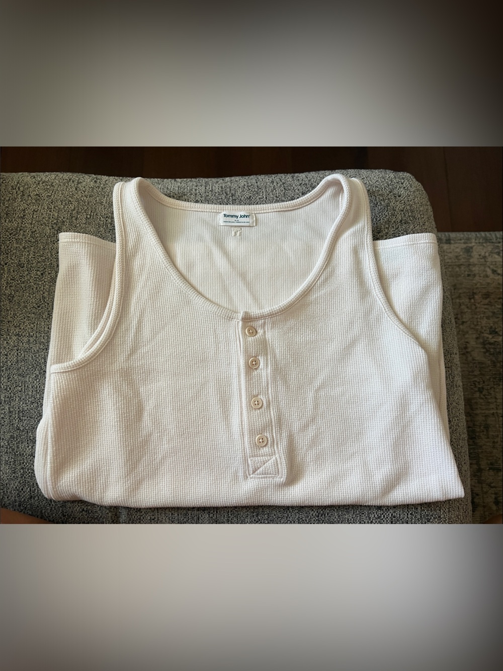 Tommy John White Ribbed Tank with Scoop Neckline